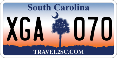 SC license plate XGA070