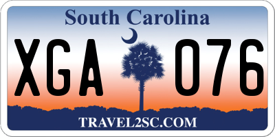 SC license plate XGA076