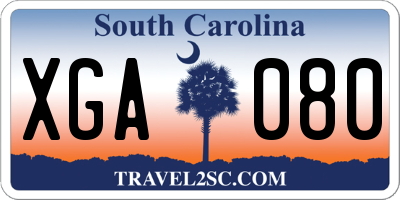 SC license plate XGA080