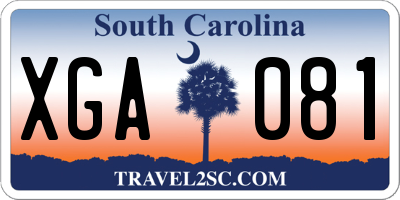 SC license plate XGA081