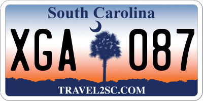 SC license plate XGA087