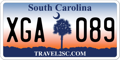SC license plate XGA089