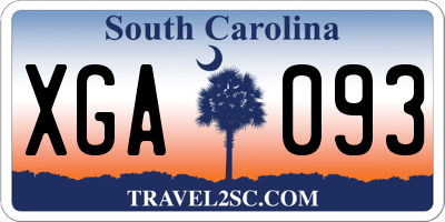 SC license plate XGA093