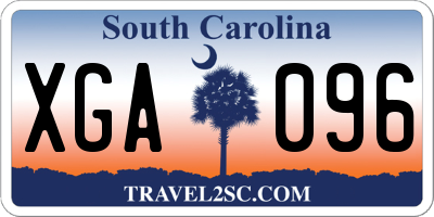 SC license plate XGA096