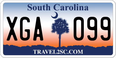 SC license plate XGA099