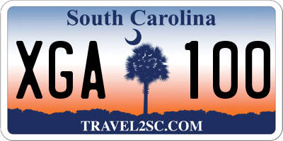 SC license plate XGA100