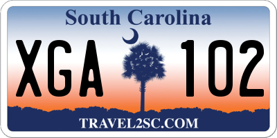 SC license plate XGA102