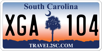SC license plate XGA104
