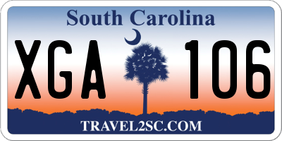 SC license plate XGA106