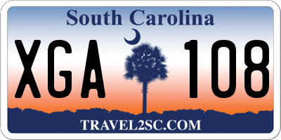 SC license plate XGA108