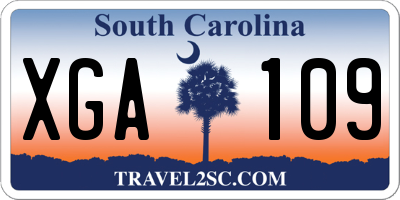 SC license plate XGA109