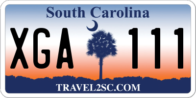 SC license plate XGA111