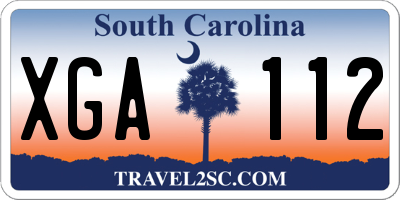 SC license plate XGA112