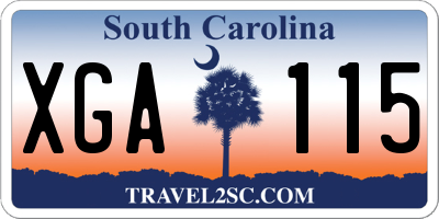 SC license plate XGA115