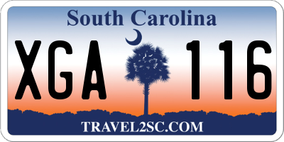 SC license plate XGA116