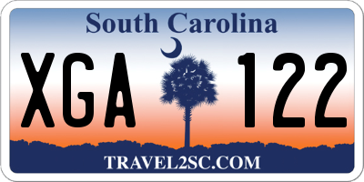 SC license plate XGA122