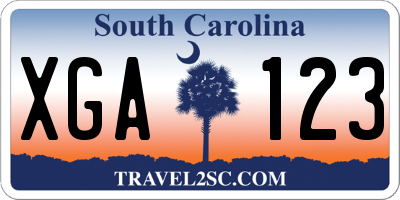 SC license plate XGA123