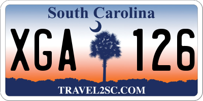 SC license plate XGA126