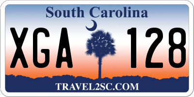 SC license plate XGA128