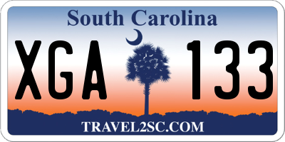 SC license plate XGA133