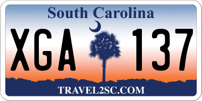 SC license plate XGA137