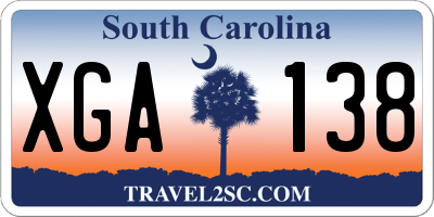 SC license plate XGA138