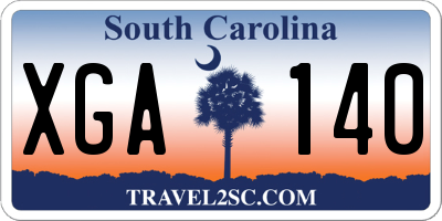 SC license plate XGA140