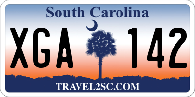 SC license plate XGA142
