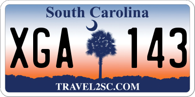 SC license plate XGA143
