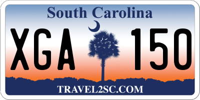 SC license plate XGA150