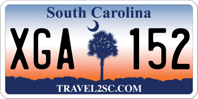 SC license plate XGA152