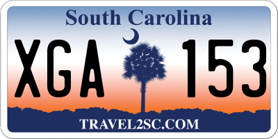 SC license plate XGA153
