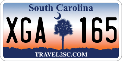SC license plate XGA165
