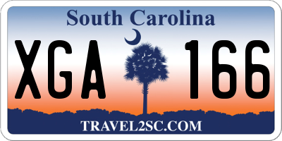 SC license plate XGA166
