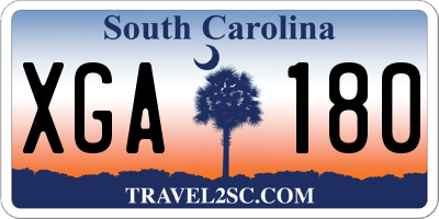 SC license plate XGA180