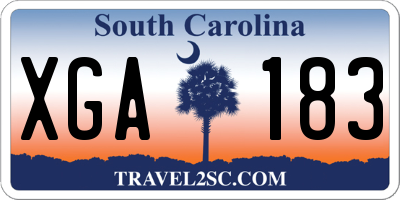 SC license plate XGA183