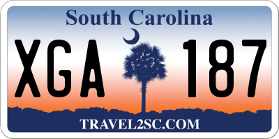 SC license plate XGA187