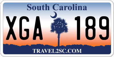 SC license plate XGA189