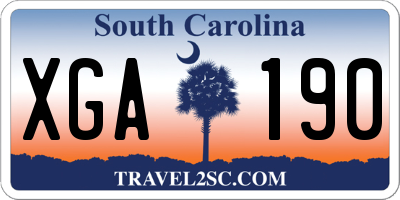 SC license plate XGA190
