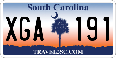 SC license plate XGA191