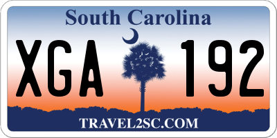 SC license plate XGA192