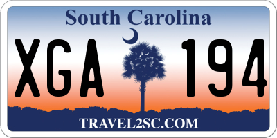 SC license plate XGA194