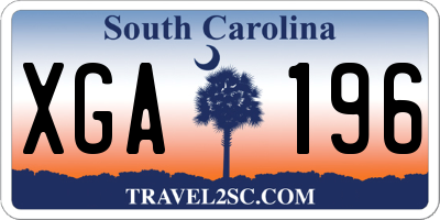 SC license plate XGA196