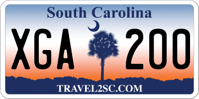 SC license plate XGA200