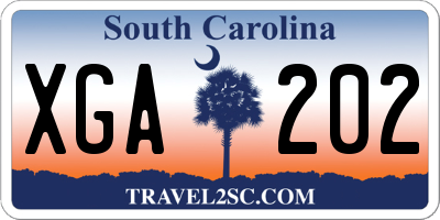SC license plate XGA202