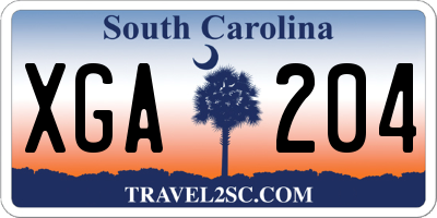 SC license plate XGA204