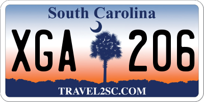 SC license plate XGA206