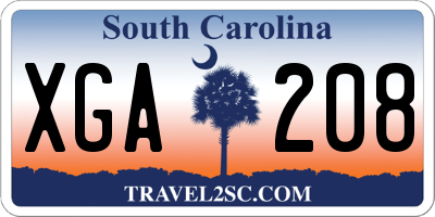 SC license plate XGA208