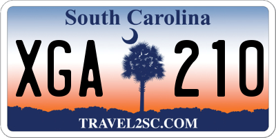 SC license plate XGA210