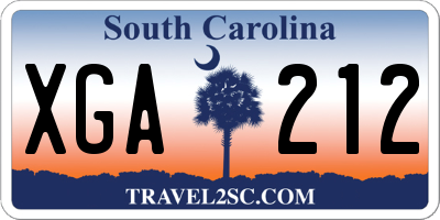 SC license plate XGA212